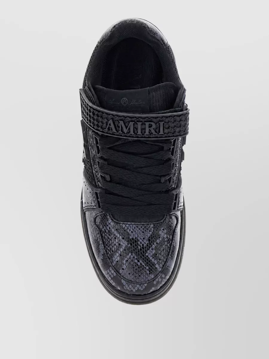 Amiri Python Embossed Leather Low-Top Sneakers