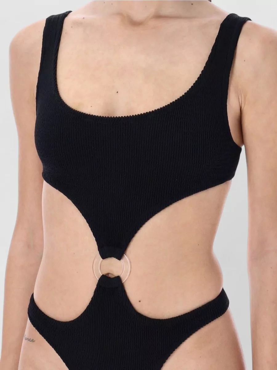 Reina Olga Crinkle Cutout One-Piece Swimsuit