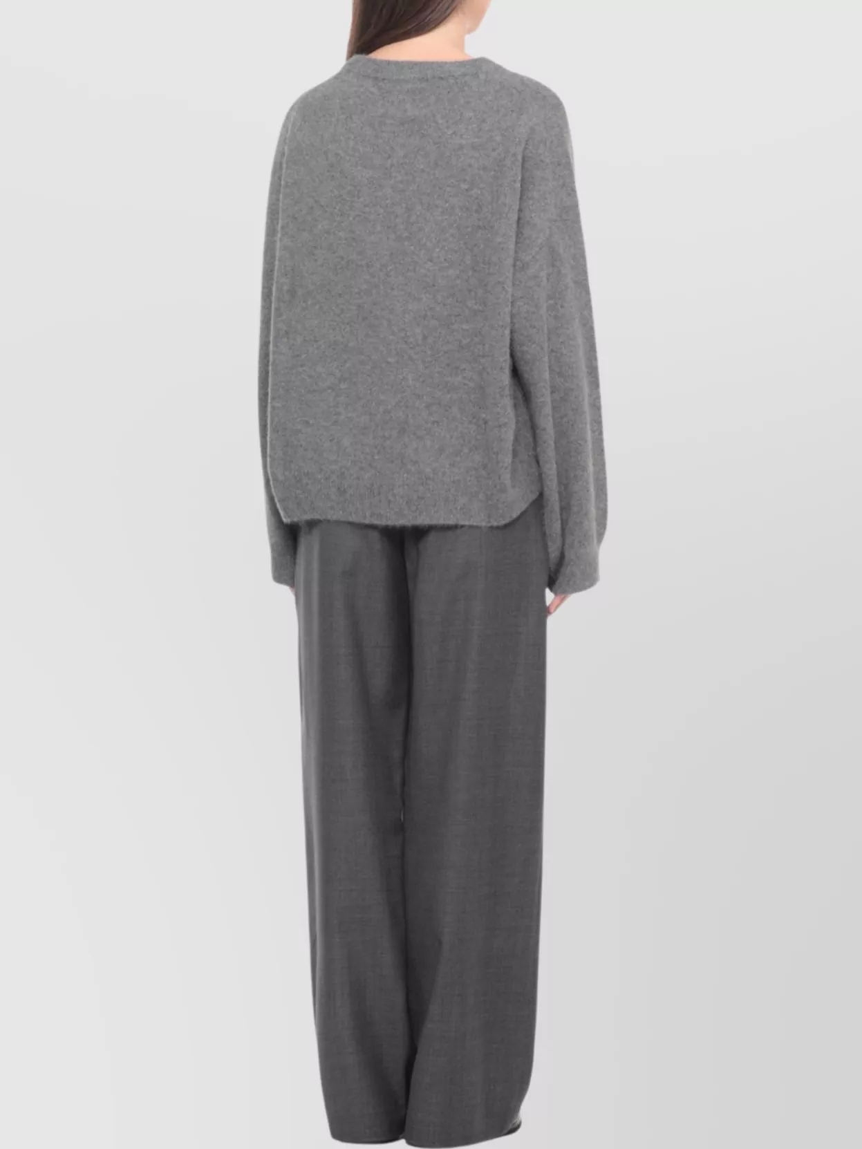 Loulou Studio Soft Virgin Wool Crew Neck Sweater In Gray