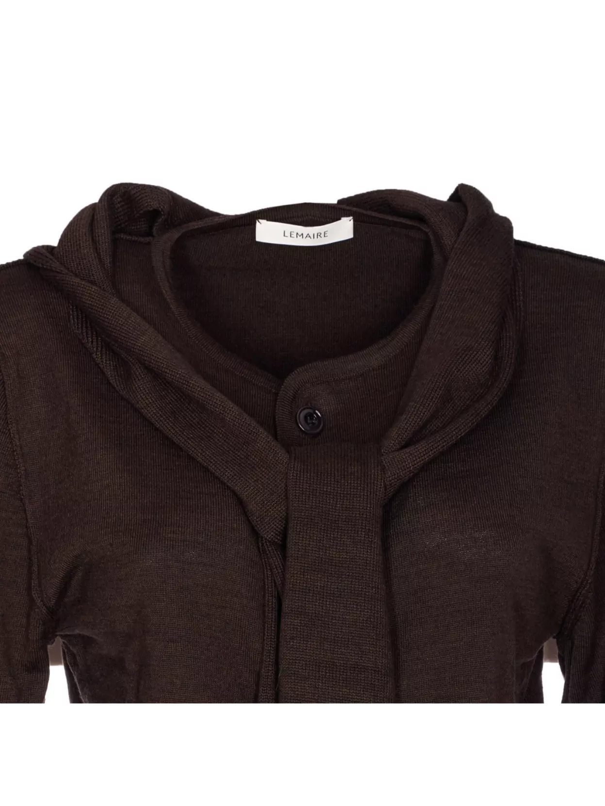 Lemaire Knitwear With Attached Scarf And Button Detail