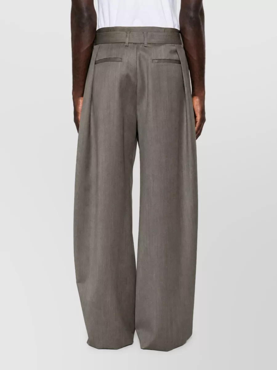 Emporio Armani Virgin Wool Wide-Leg Trousers