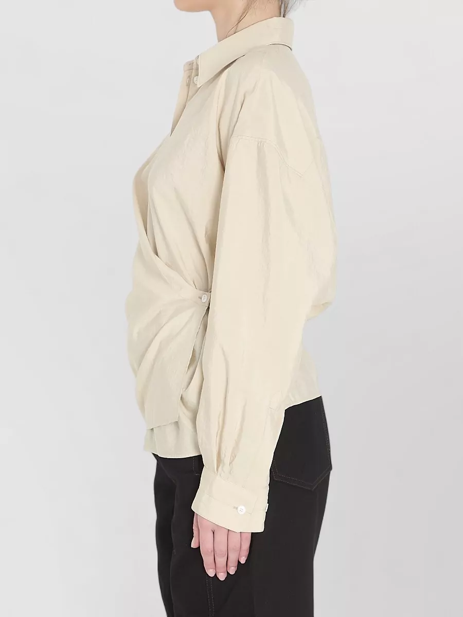 Lemaire Straight Collar Twisted Wrap Silk Shirt