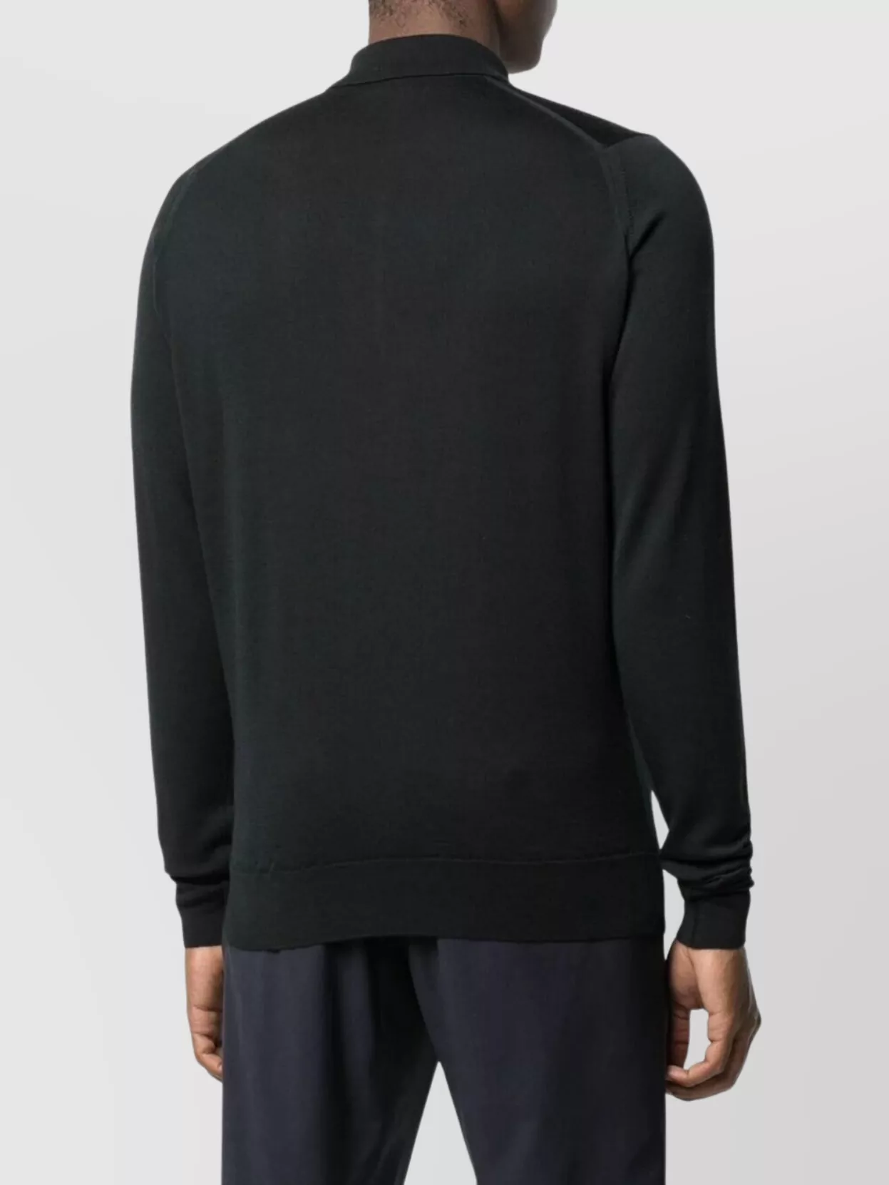 John Smedley Sweater With Polo Collar And Ribbed Finish