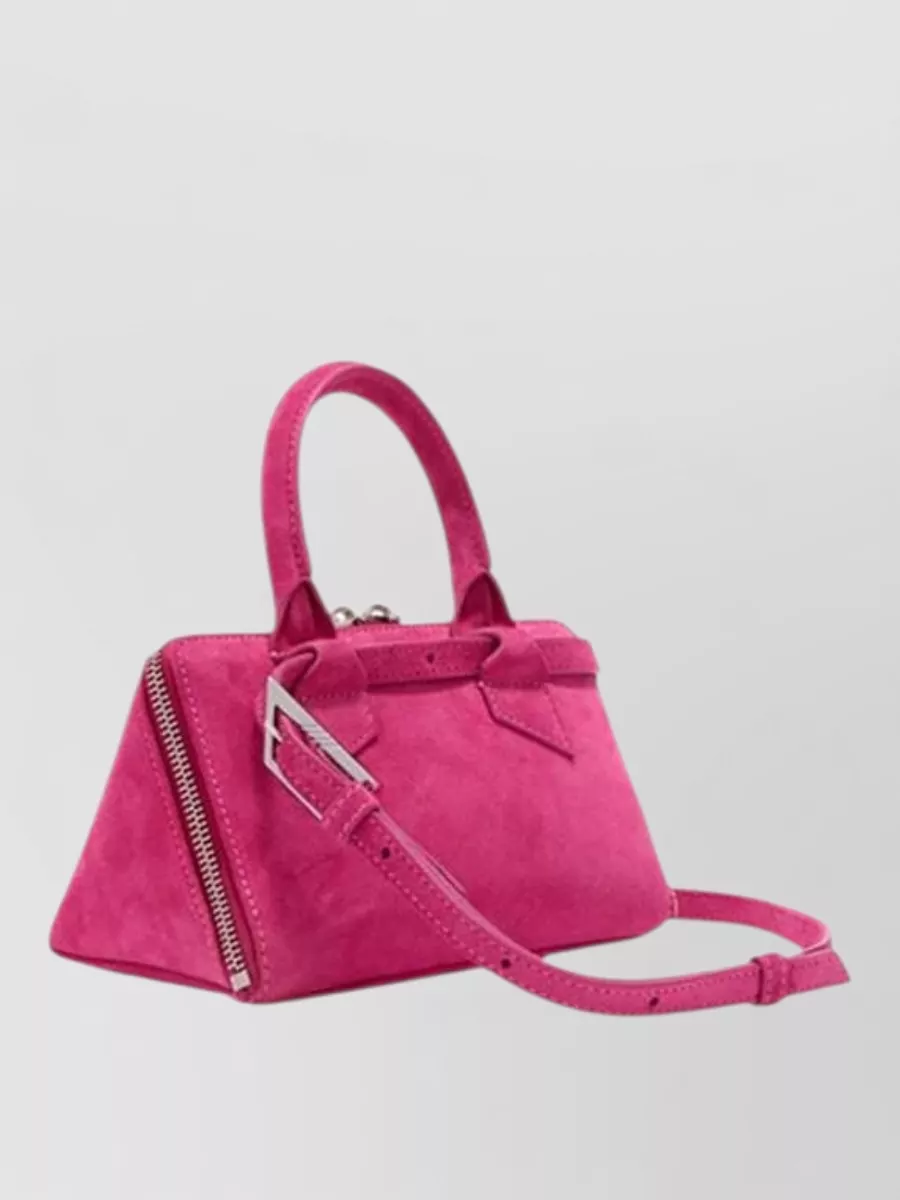 The Attico Friday Mini Suede Leather Top Handle Bag