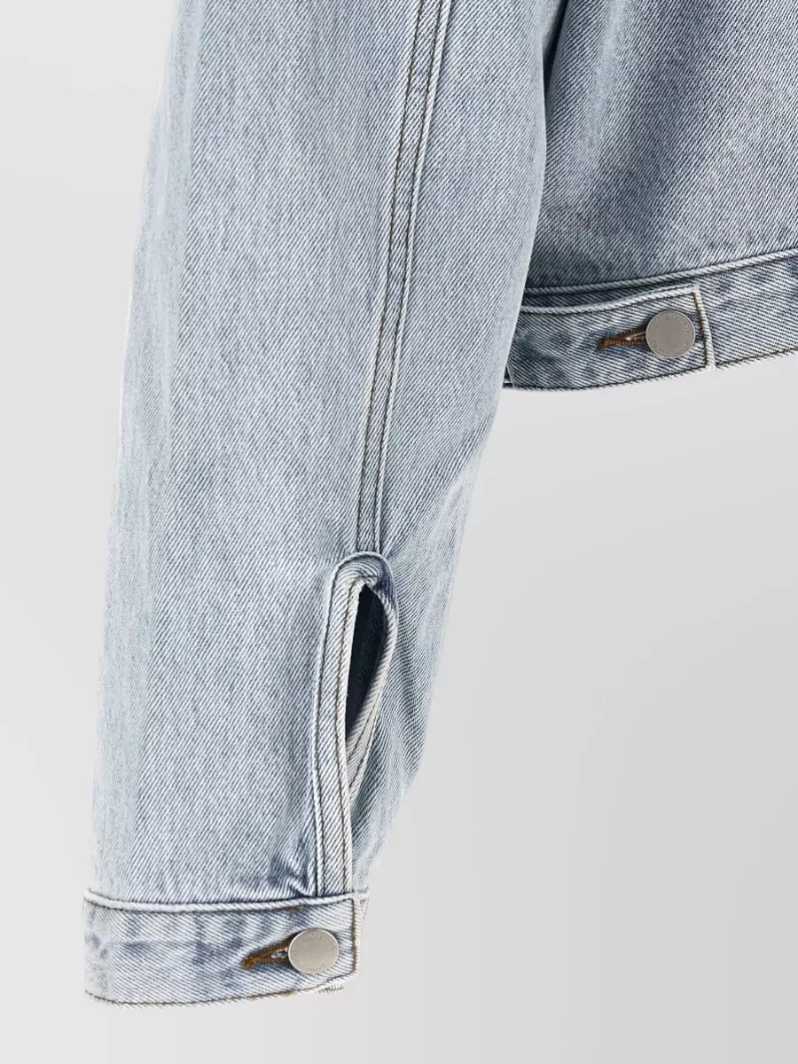 Entire Studios Denim Contrast Stitch Oversized Shirt Jacket