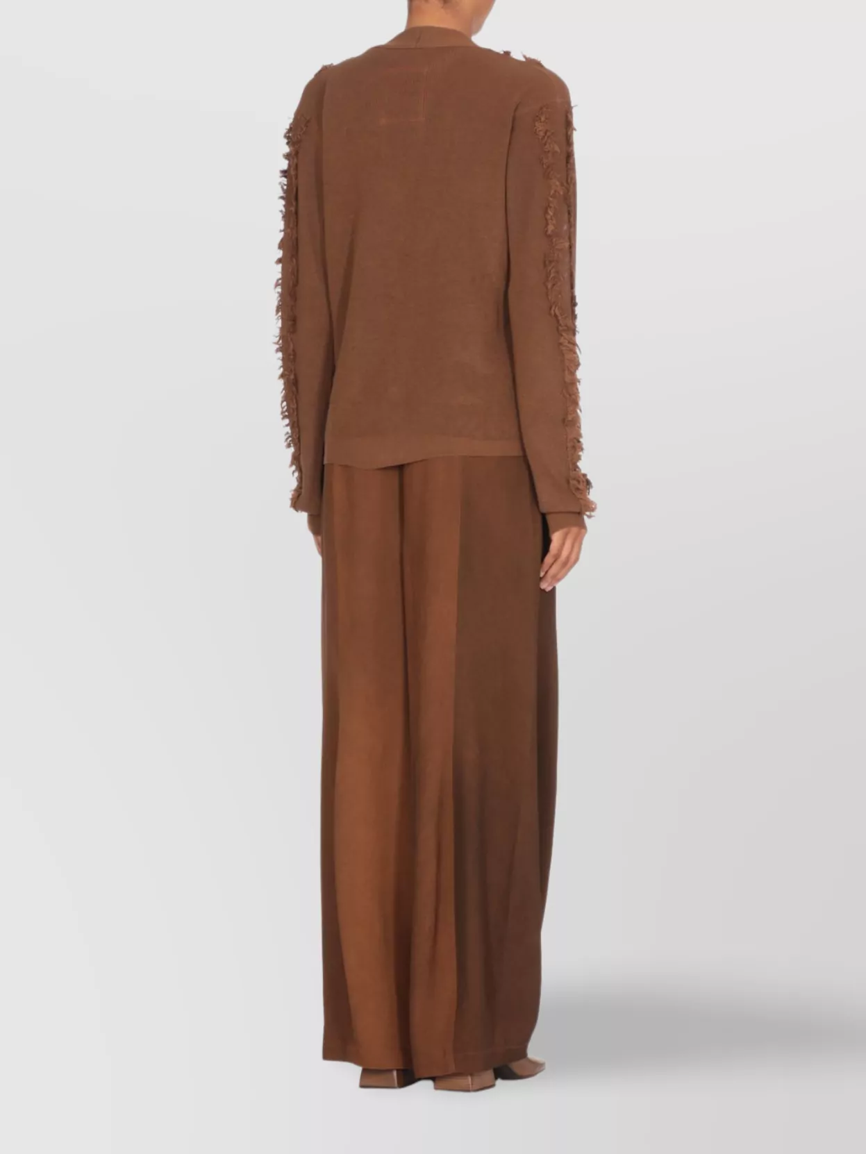 Uma Wang Fringed V-Neck Knit Cardigan