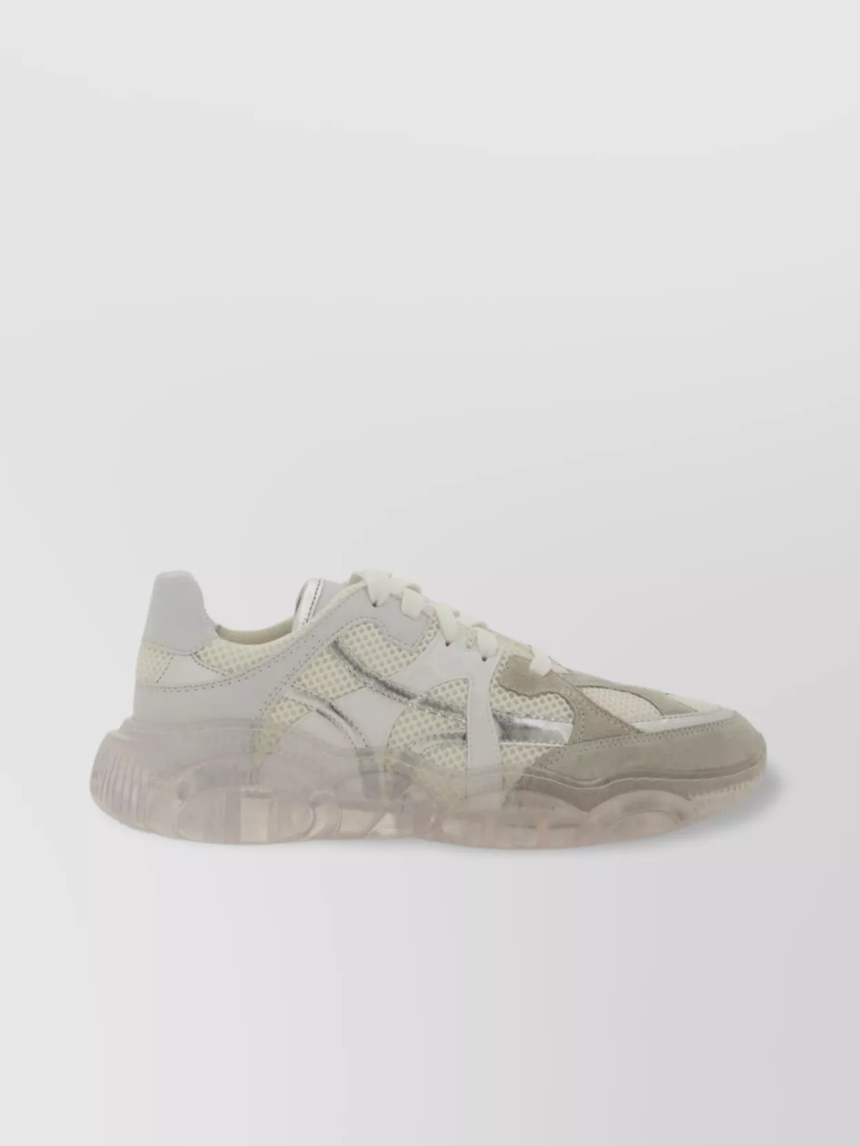 Moschino Mesh Panels Round Toe Rubber Sole Sneaker