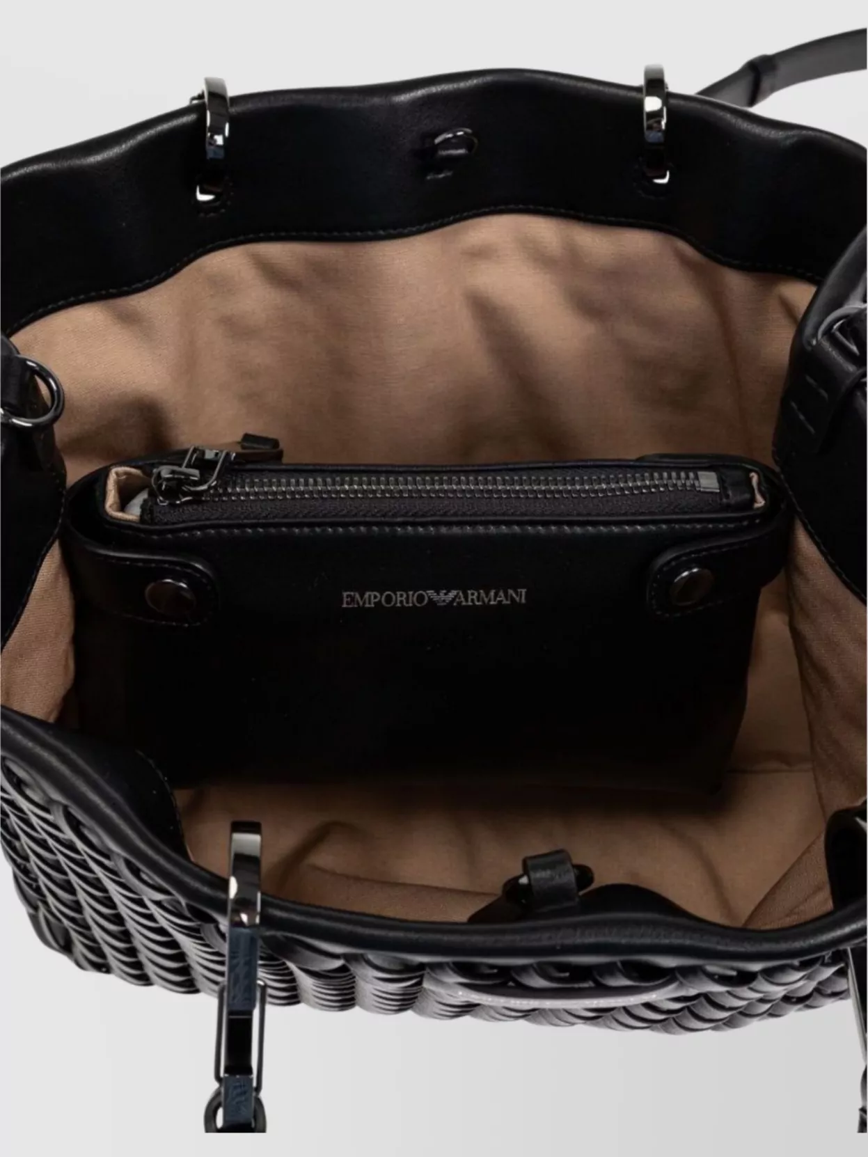 Emporio Armani Woven Design Small Tote Bag