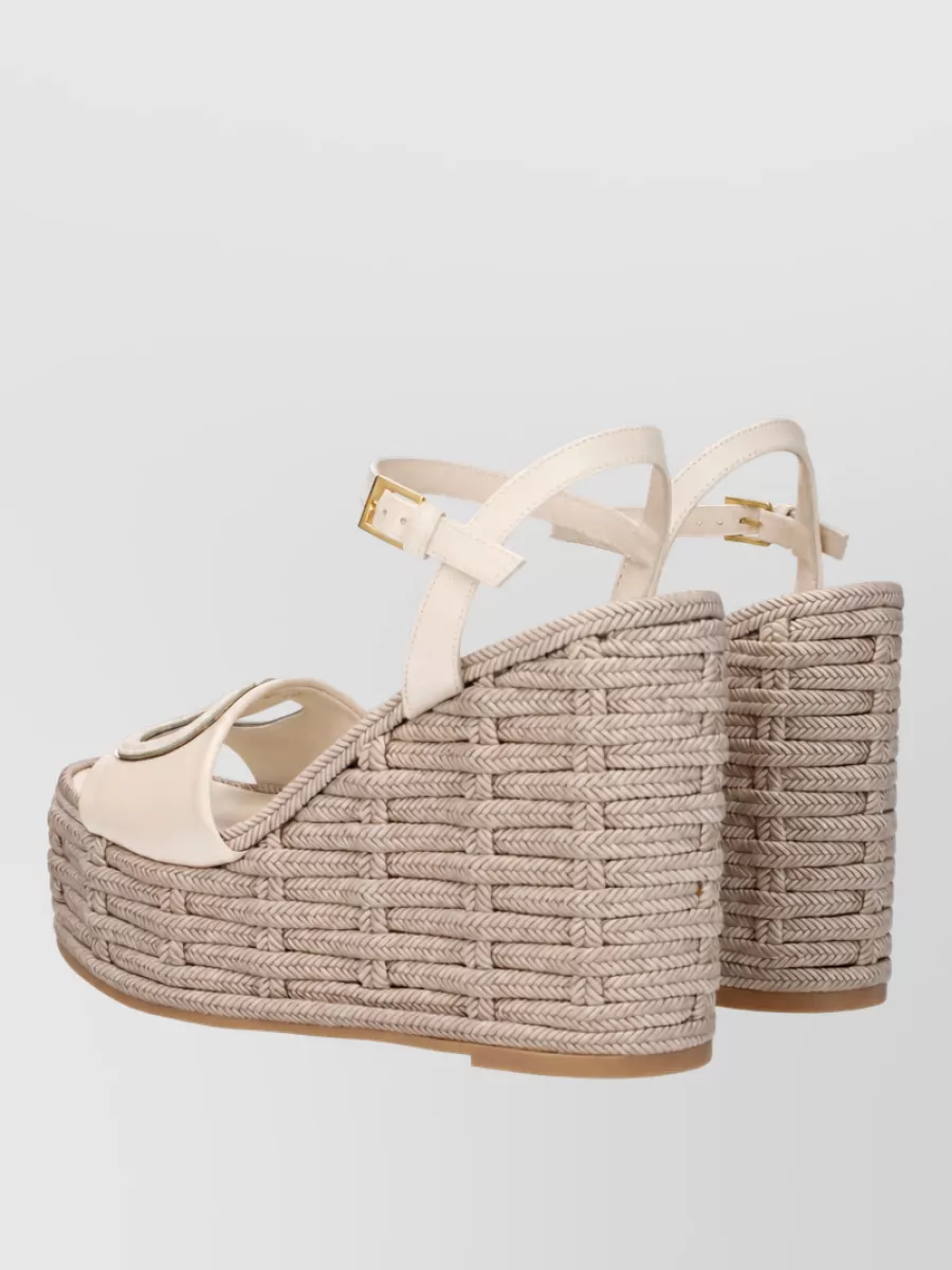 Valentino Garavani Leather Wedge Sandals