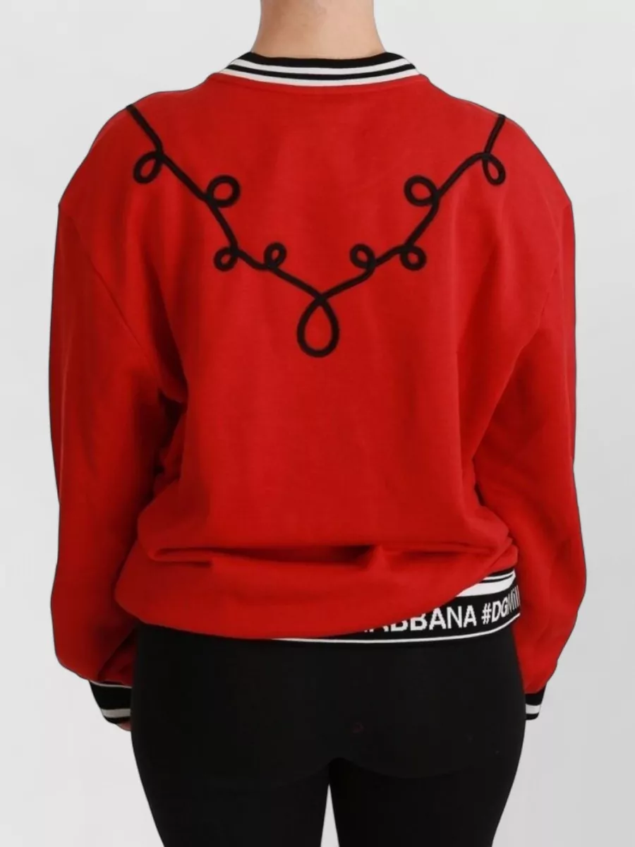Dolce&Gabbana Cotton Sequined Crew Neck Sweatshirt
