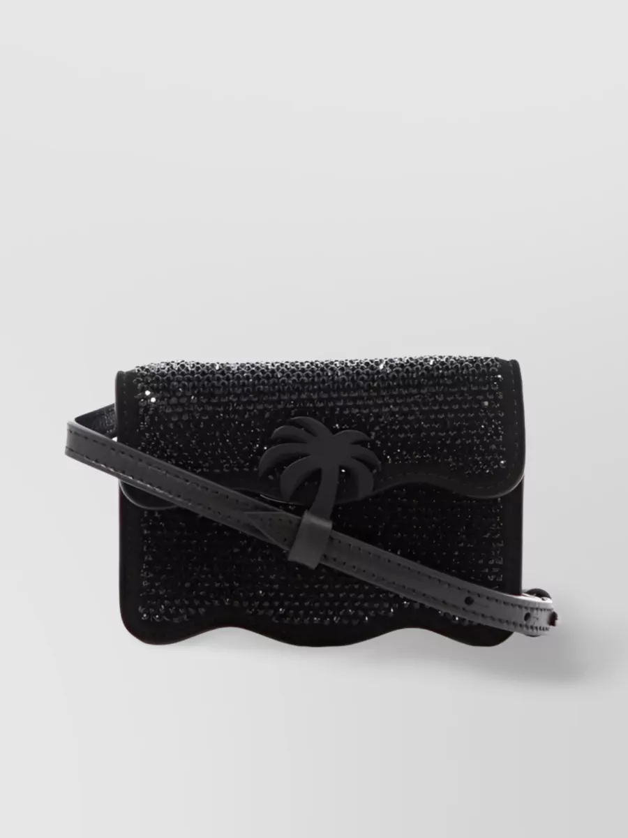Palm Angels Palm Beach Micro Party Crossbody Bag In Black