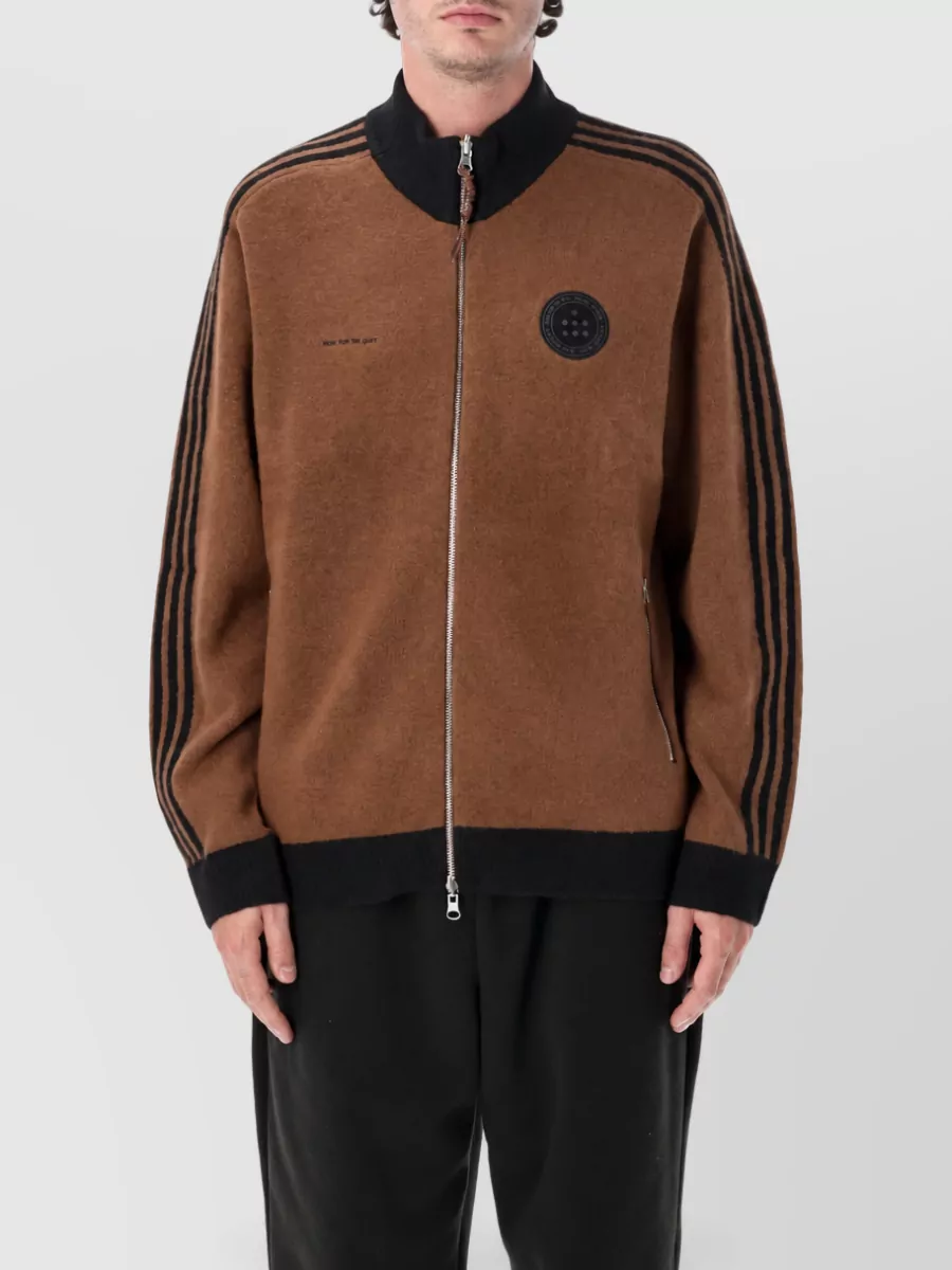 Adidas Originals Ribbed high collar knit jacket