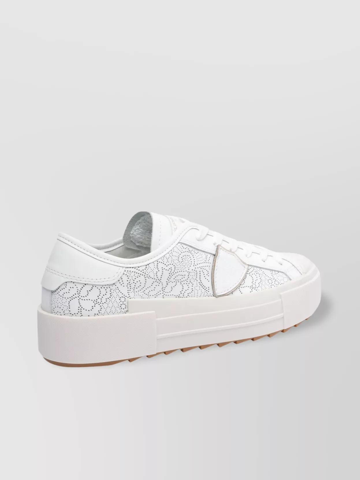 Philippe Model Round Toe Platform Sneakers With Perforated Detailing