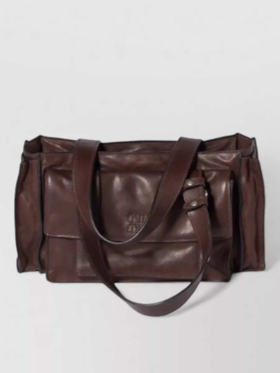 Miu Miu lamb leather tote bag