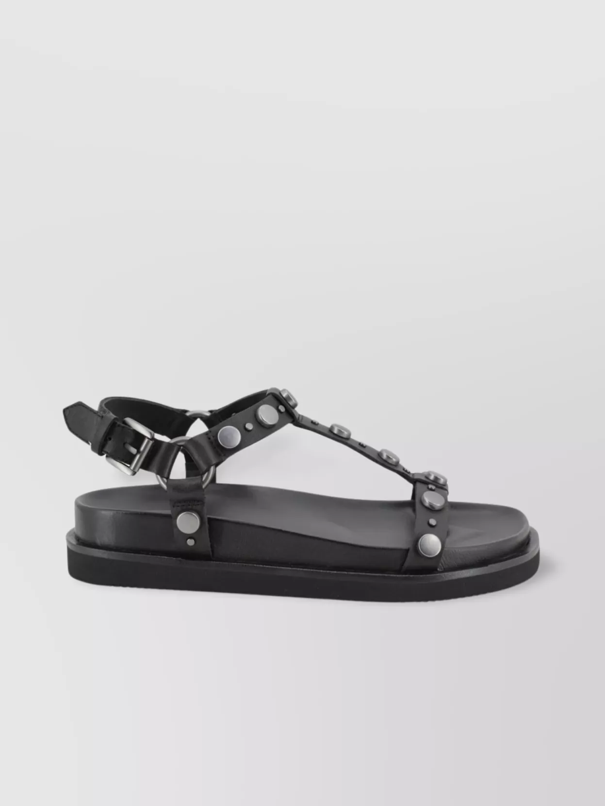Ash Studded Open Toe Lace-up Rubber Sole