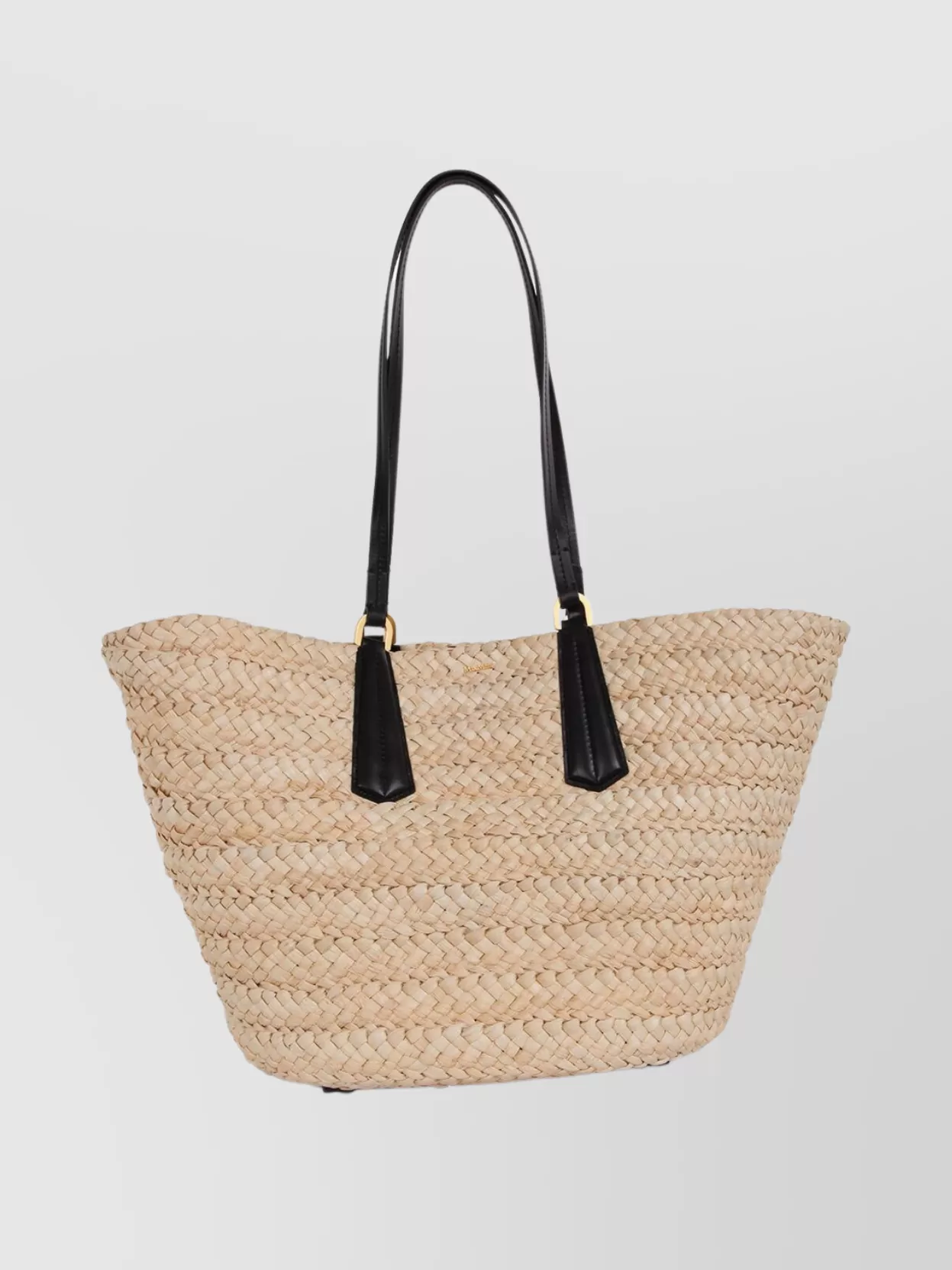 Max Mara Large Woven Tote Bag With Dual Handles