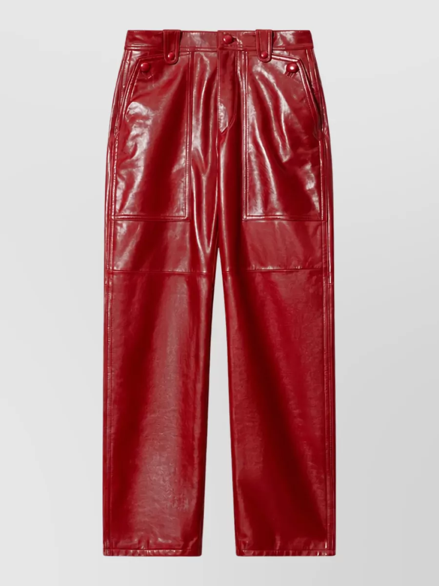 Isabel Marant Leather wide-leg straight-leg trousers