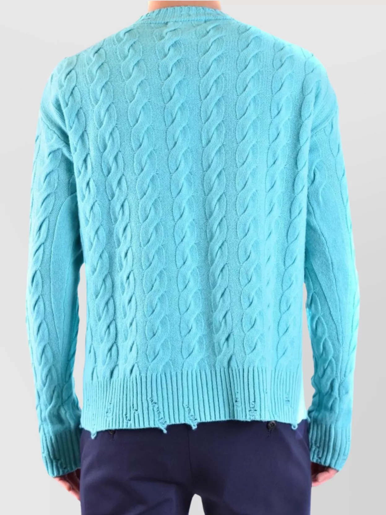 Laneus Cable Knit Crew Neck Sweaters