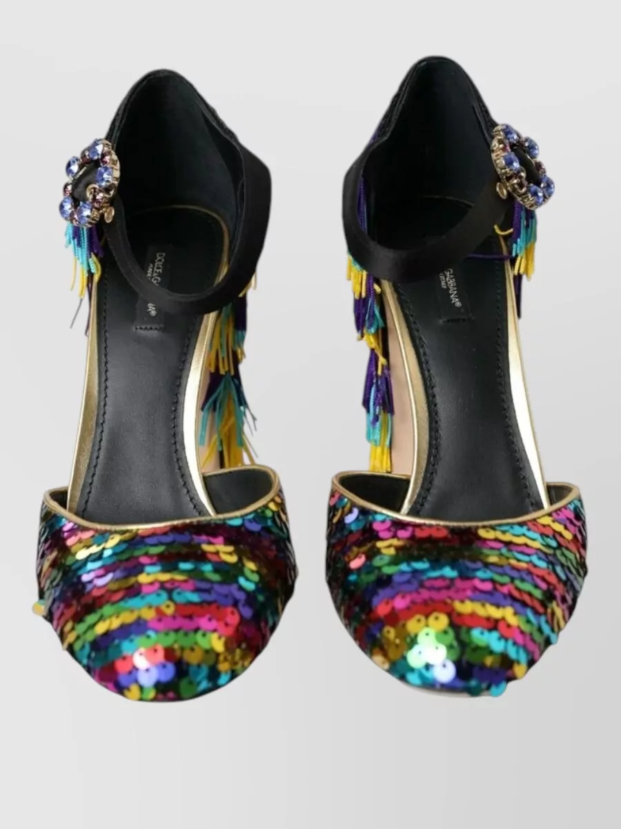 Dolce&Gabbana Leather Embellished Mary Jane Pumps