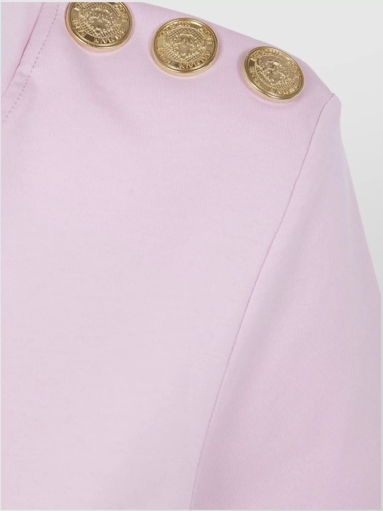 Balmain 3 Buttons Printed T-shirt In Pink