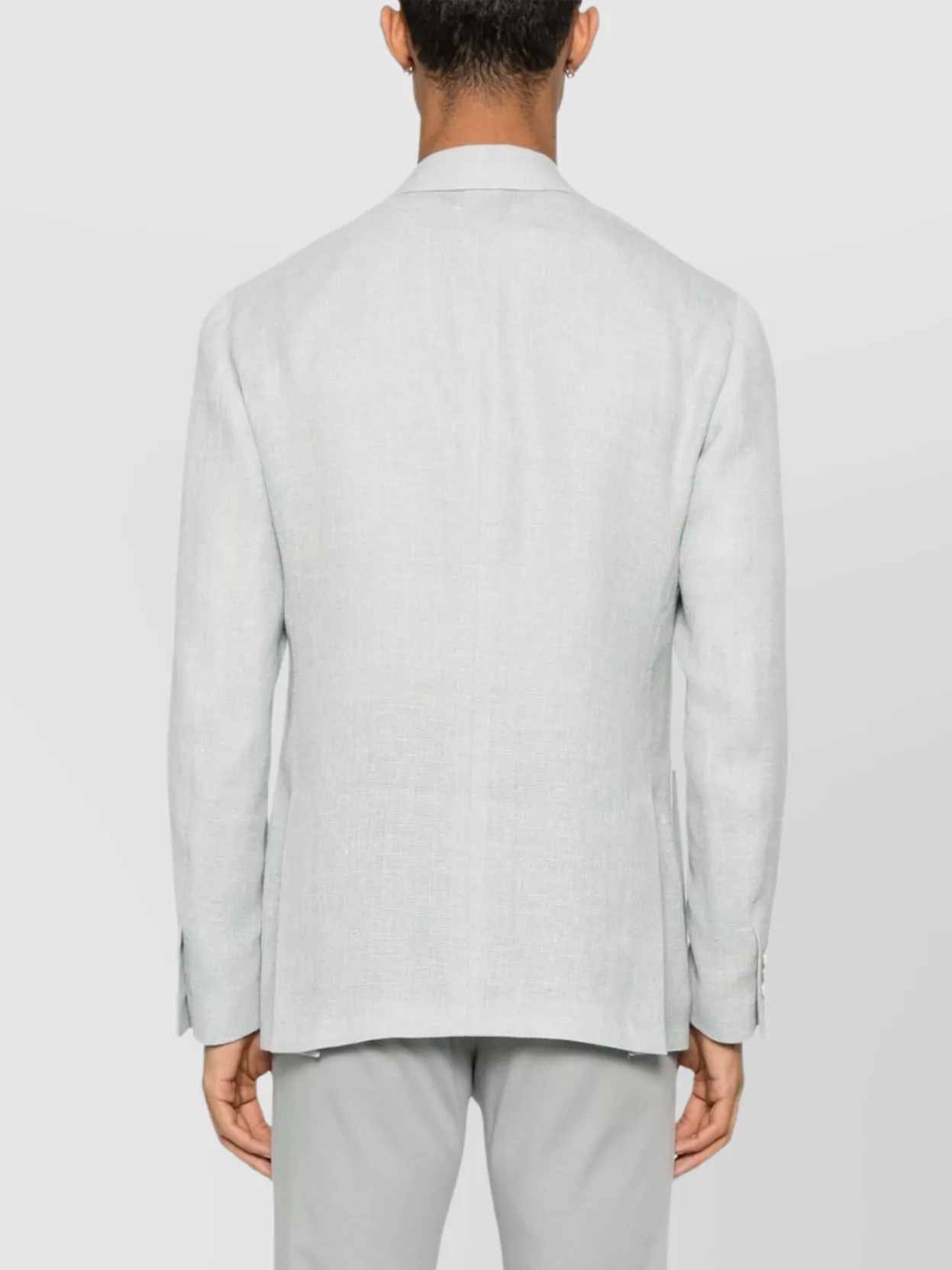 Lardini Linen Double-breasted Jacket Buttoned Cuffs In Neutral