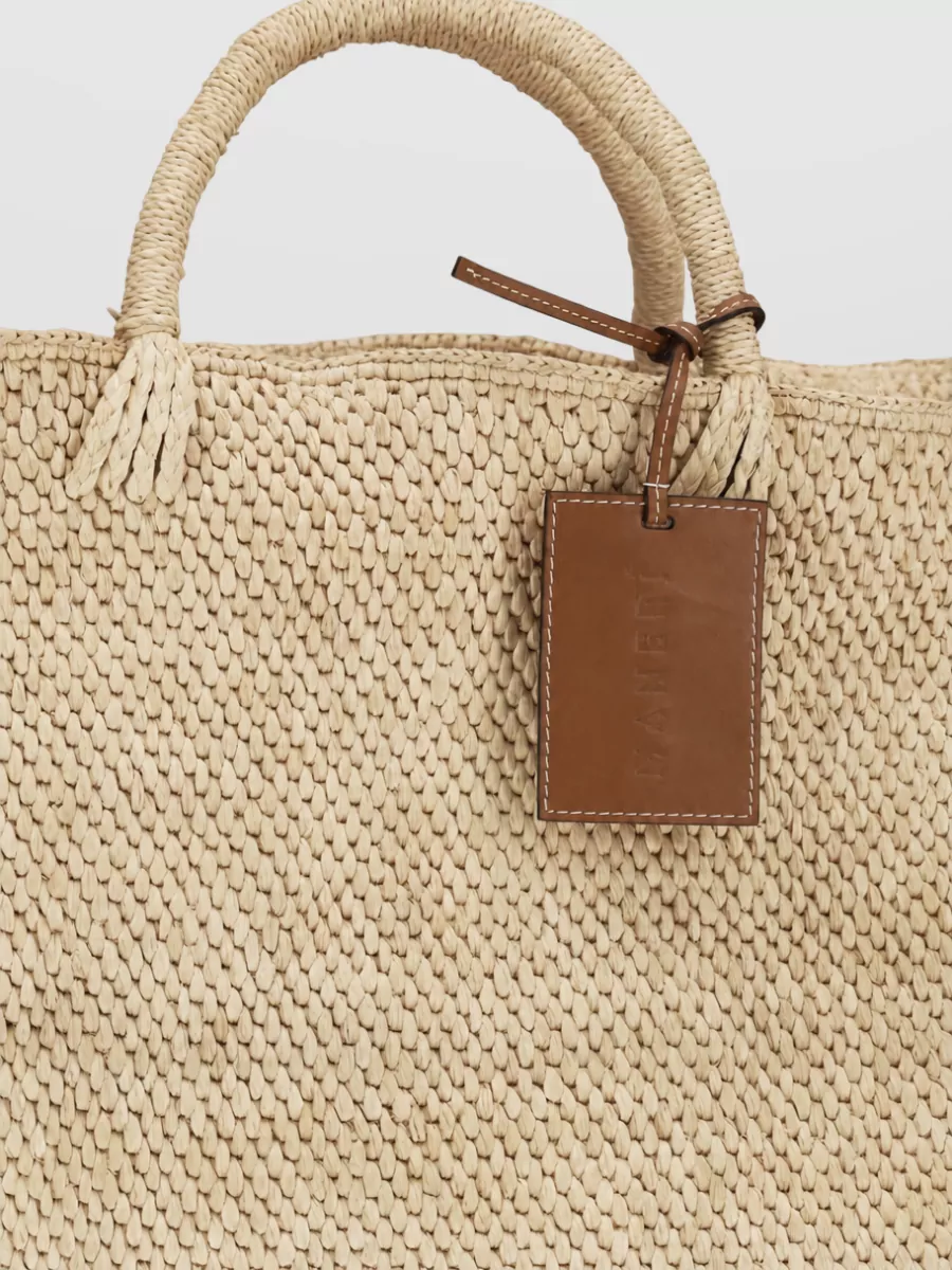 Manebi Raffia Tote Maxi Raffia Beach Bag