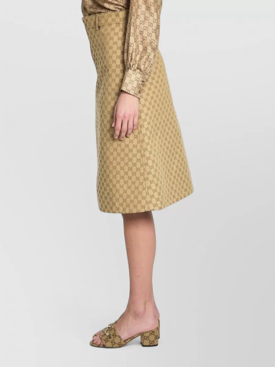 Gucci Logo-Jacquard A-Line Skirt