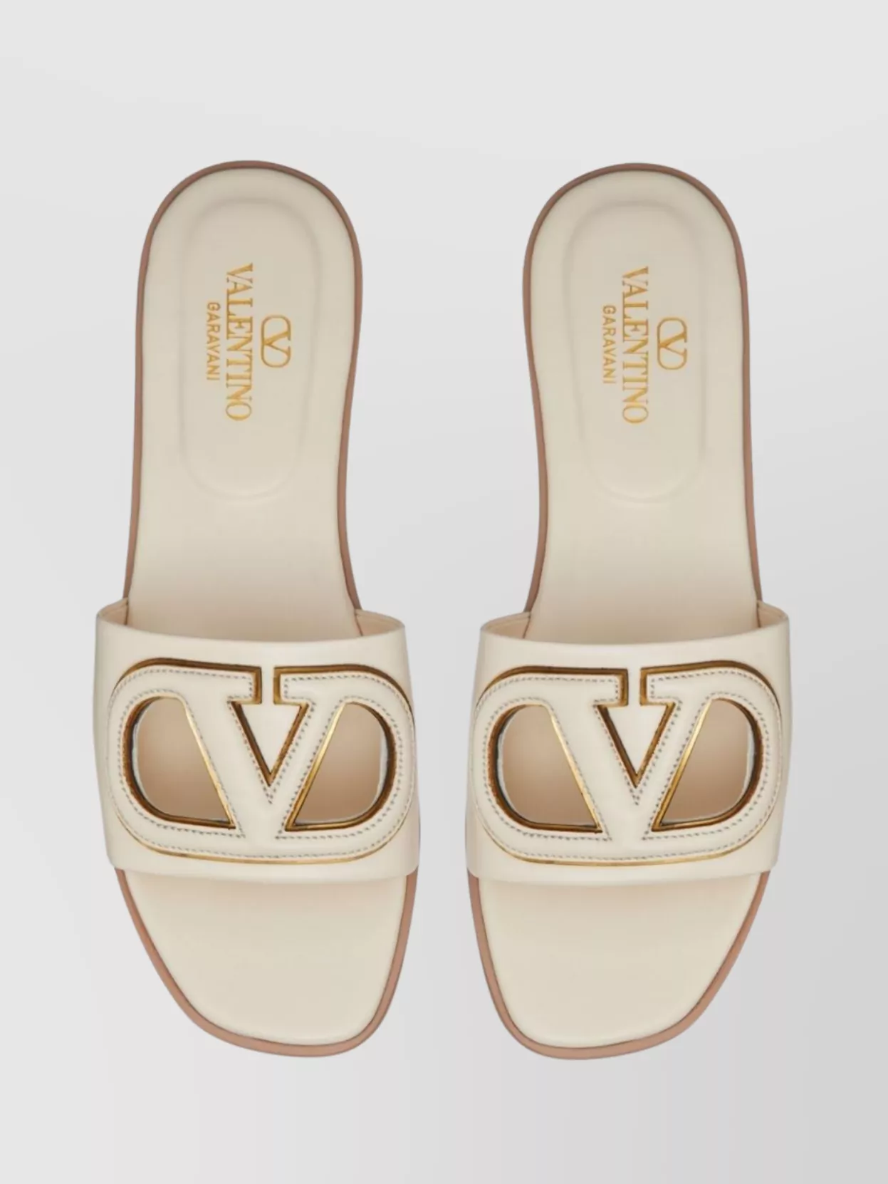 Valentino Vlogo Signature Flat Leather Sandals
