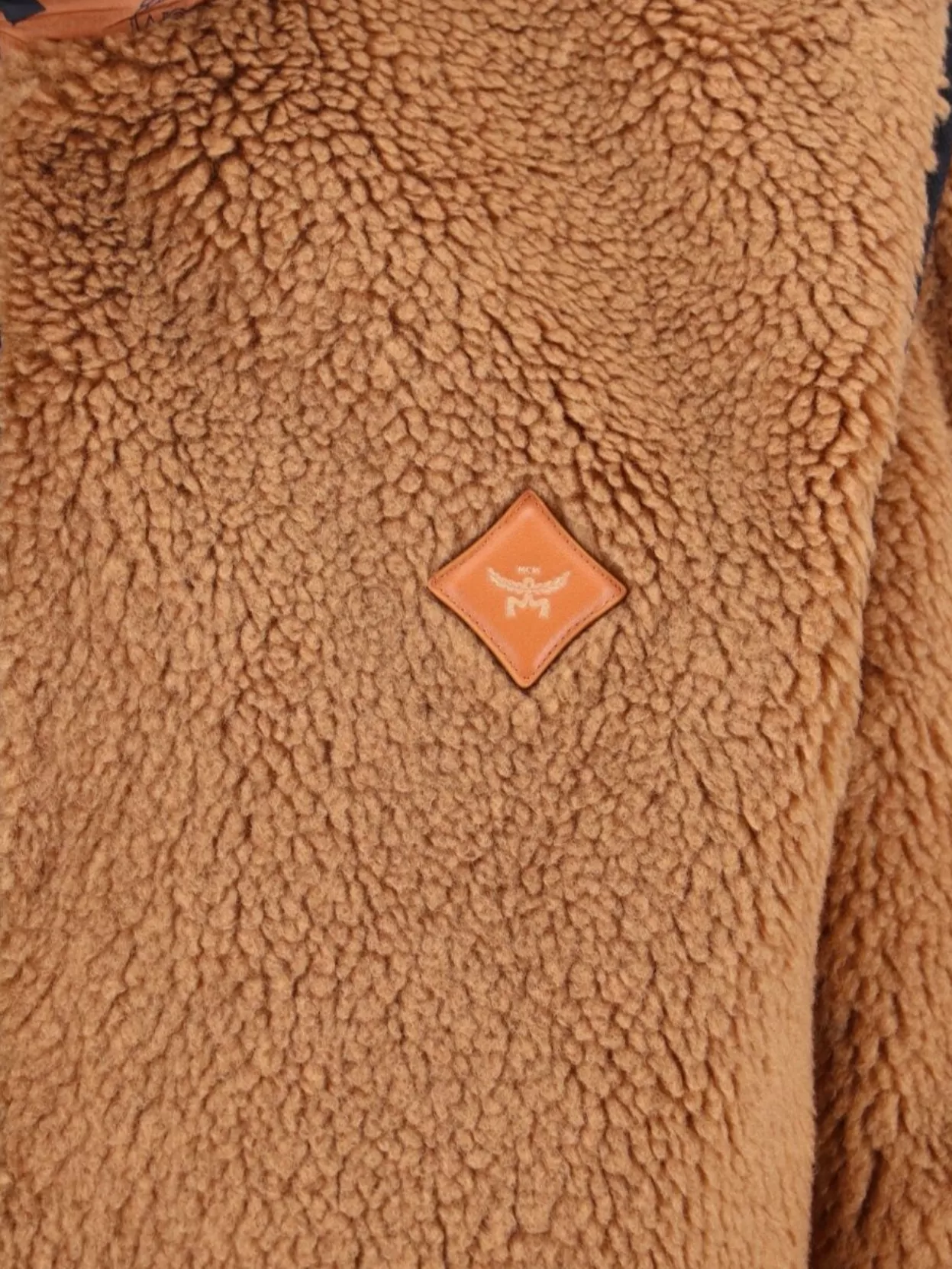 Mcm Shearling Sleeveless High Collar Jacket Side Pockets