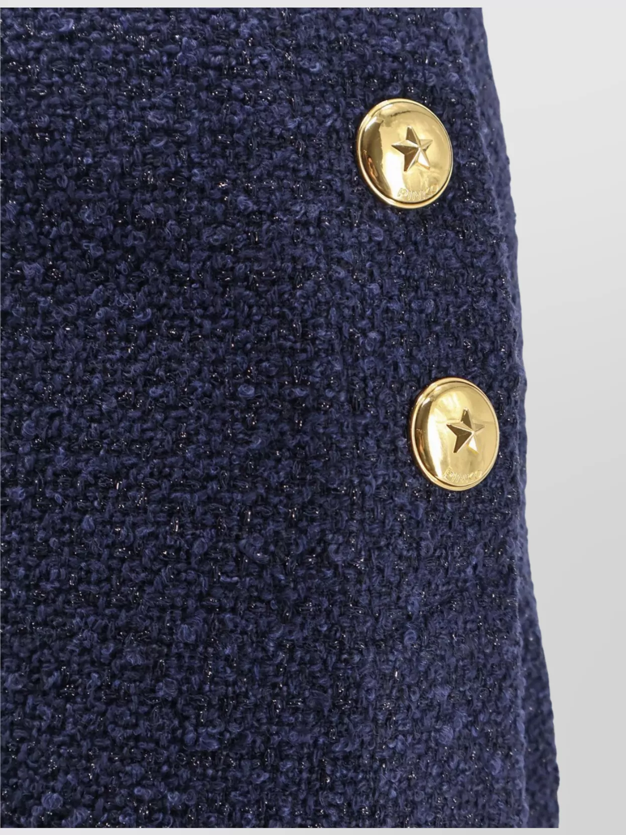 Pinko Tweed Miniskirt Gold-tone Buttons In Blue