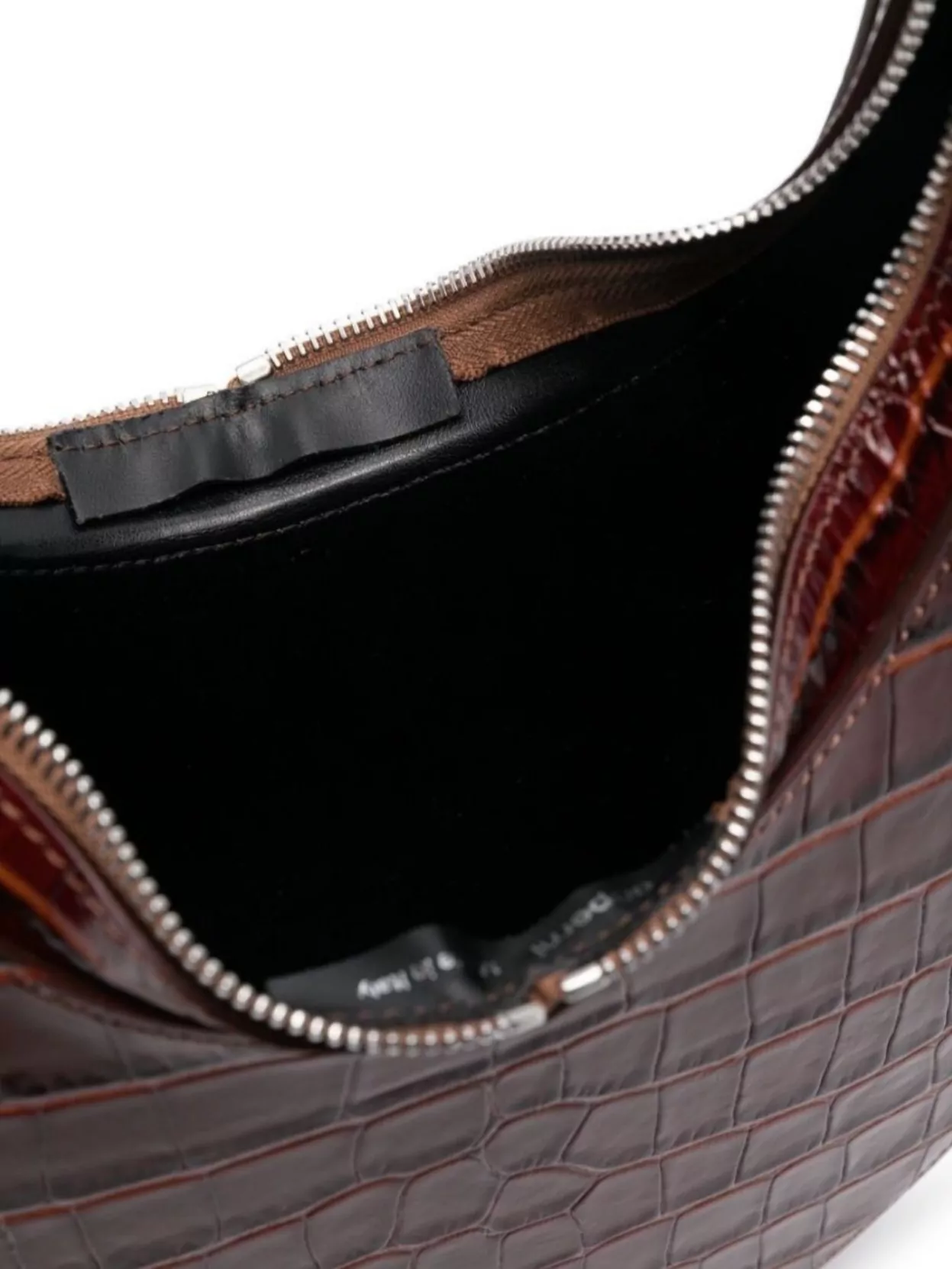 Coperni Leather Crocodile Effect Top Handle Shoulder Bag