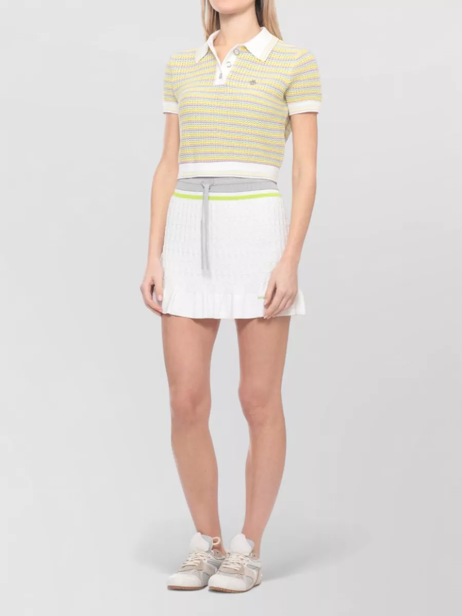 Casablanca Striped Cotton Short-Sleeve Polo Shirt