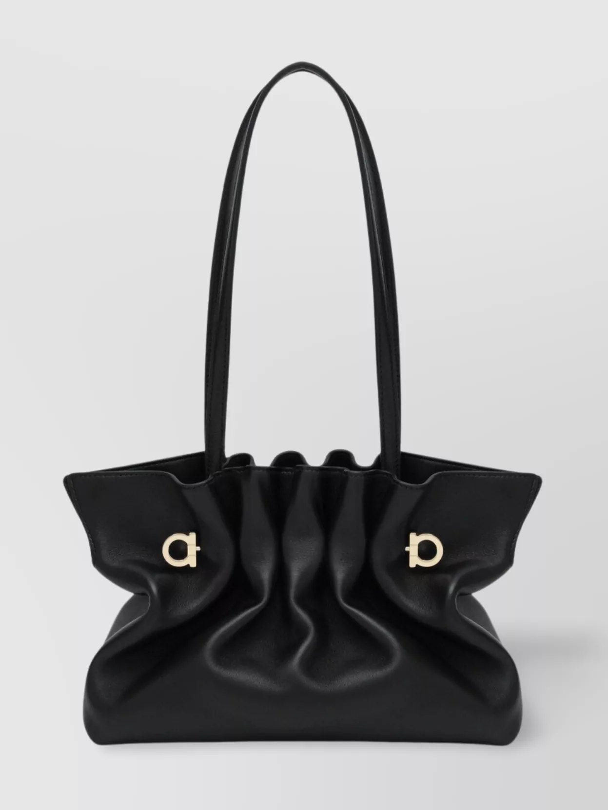 Ferragamo Medium Pleated Nappa Leather Shoulder Bag In Multi