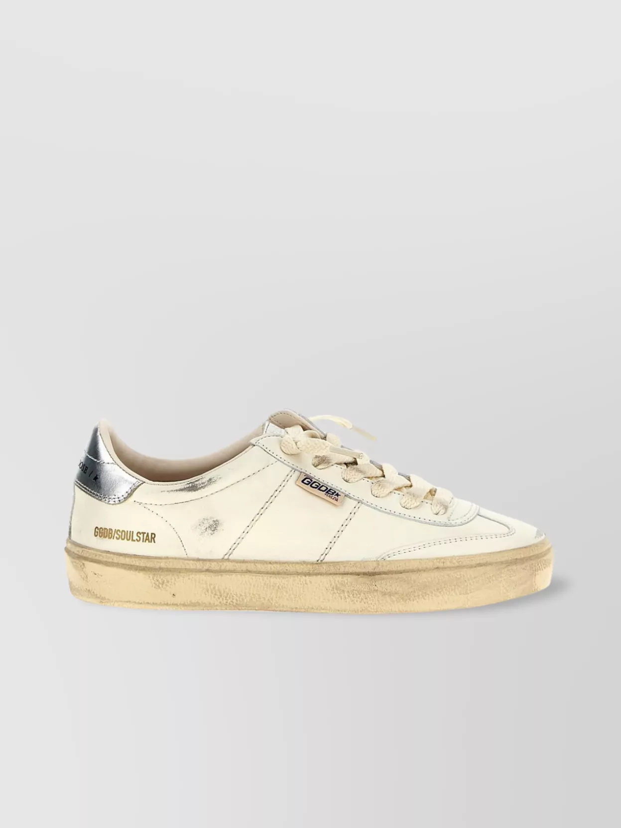 Golden Goose 'star Soul' Distressed Low-top Sneakers With Metallic Accent
