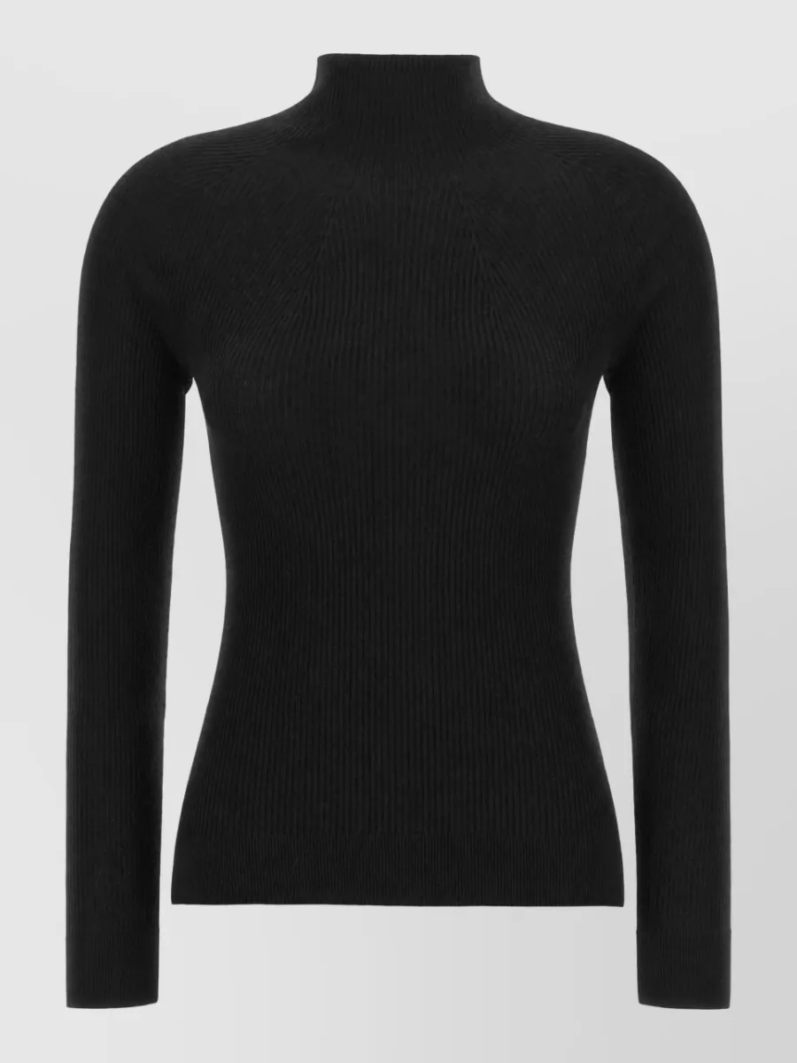 Peserico virgin wool ribbed mock neck sweater