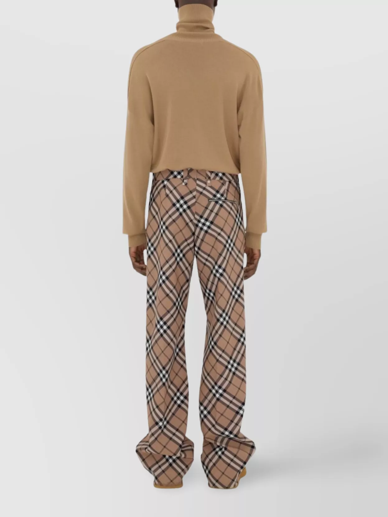 Burberry Tailored Wool Blend Trousers With Nova Check Pattern In Brown