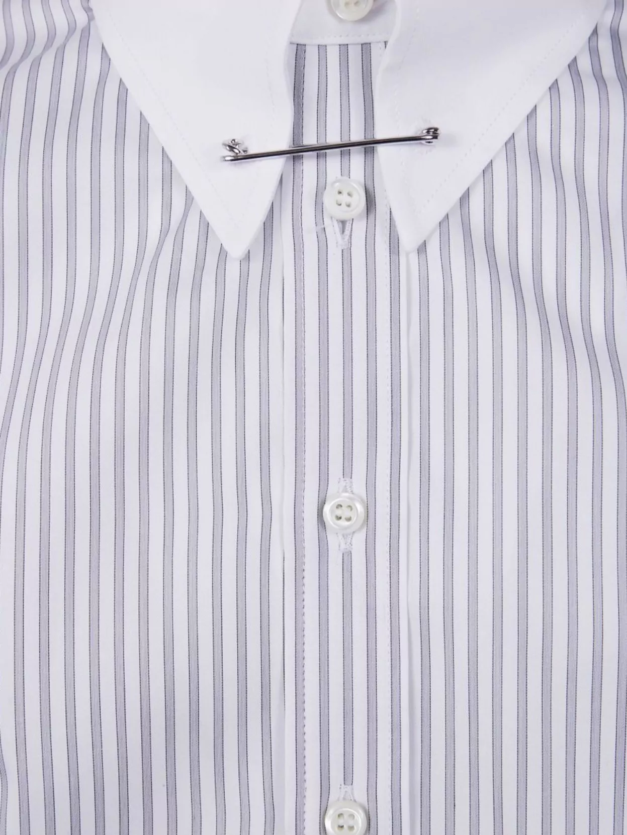 Dsquared2 Striped Long Sleeve Shirt With Pin Collar