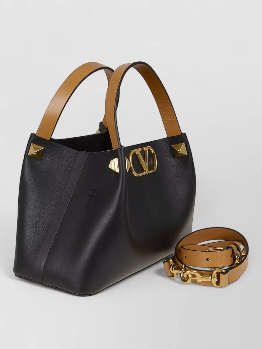Valentino Garavani Vlogo Signature Small Leather Tote Bag