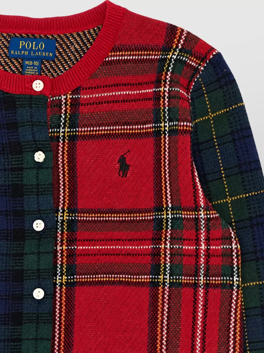 Polo Ralph Lauren Tartan Knit Cardigan And Top Set