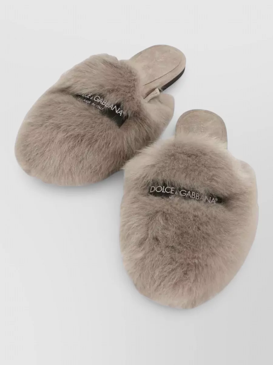 Dolce&Gabbana shearling suede slippers