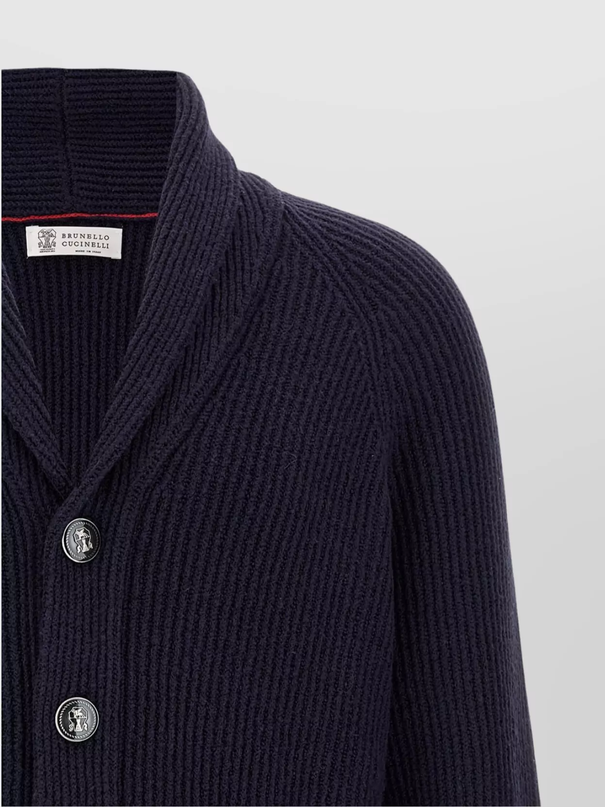 Brunello Cucinelli Cardigan Shawl Collar Ribbed Texture