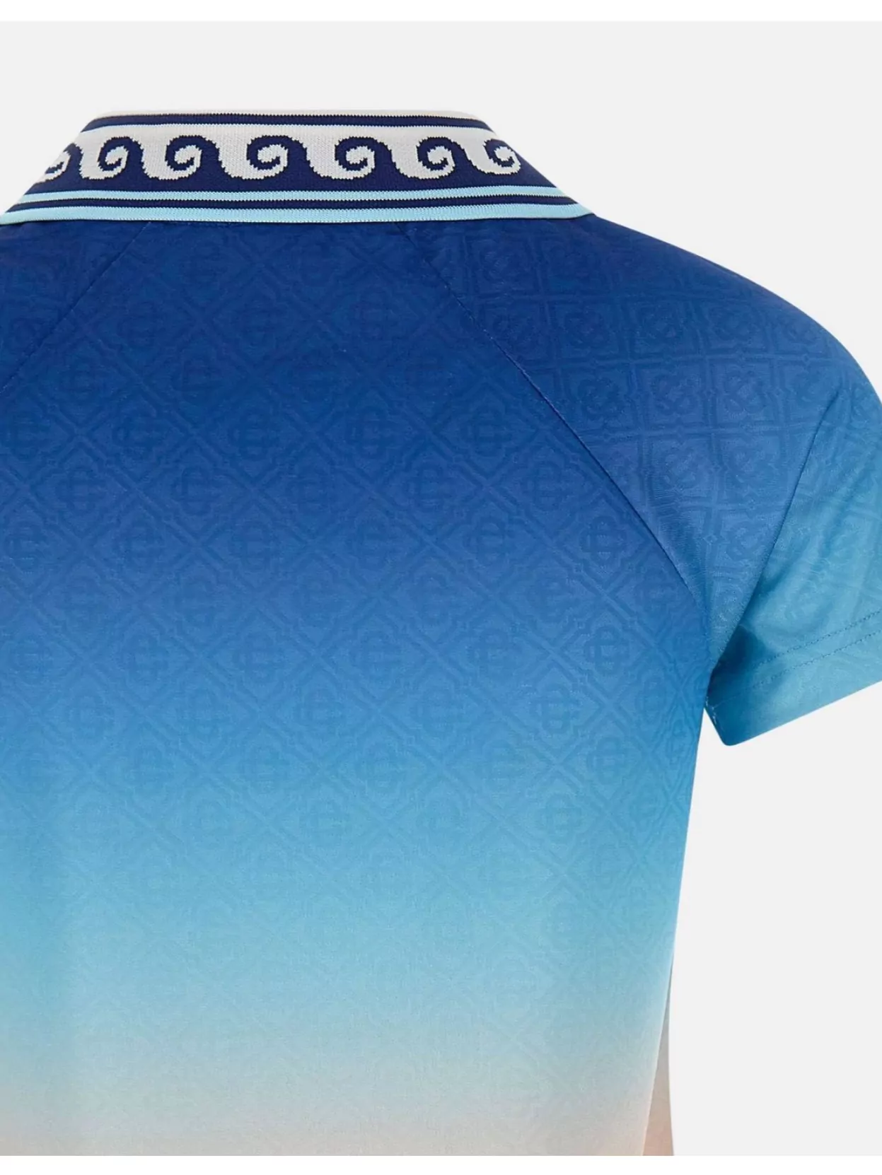 Shop Casablanca Monogram Football Polo Jacquard Top