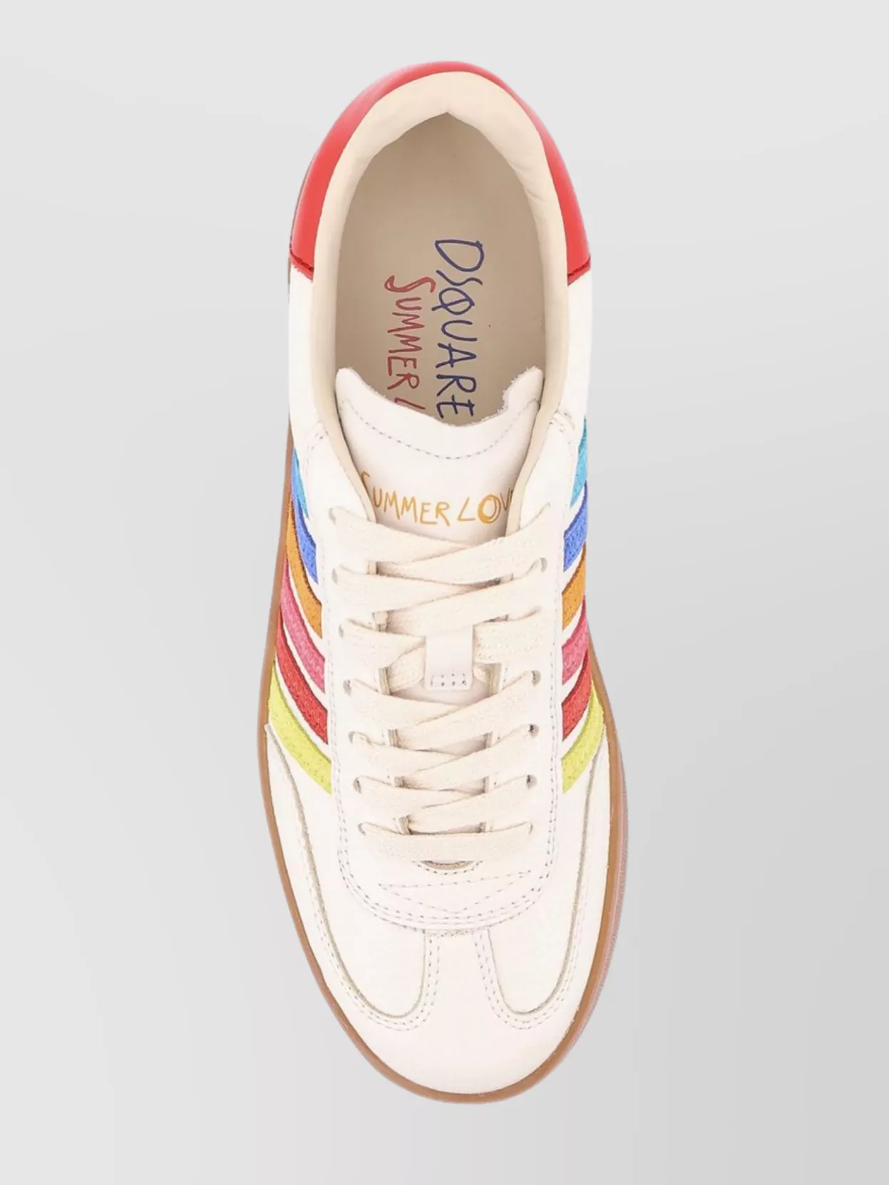 Shop Dsquared2 Summer Lovers Leather Sneakers Rainbow Stripes