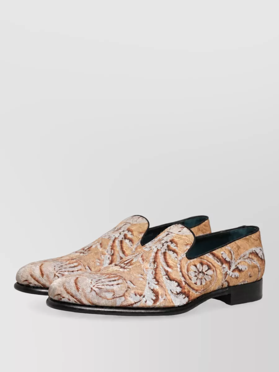 Dolce&Gabbana leather brocade monk shoes