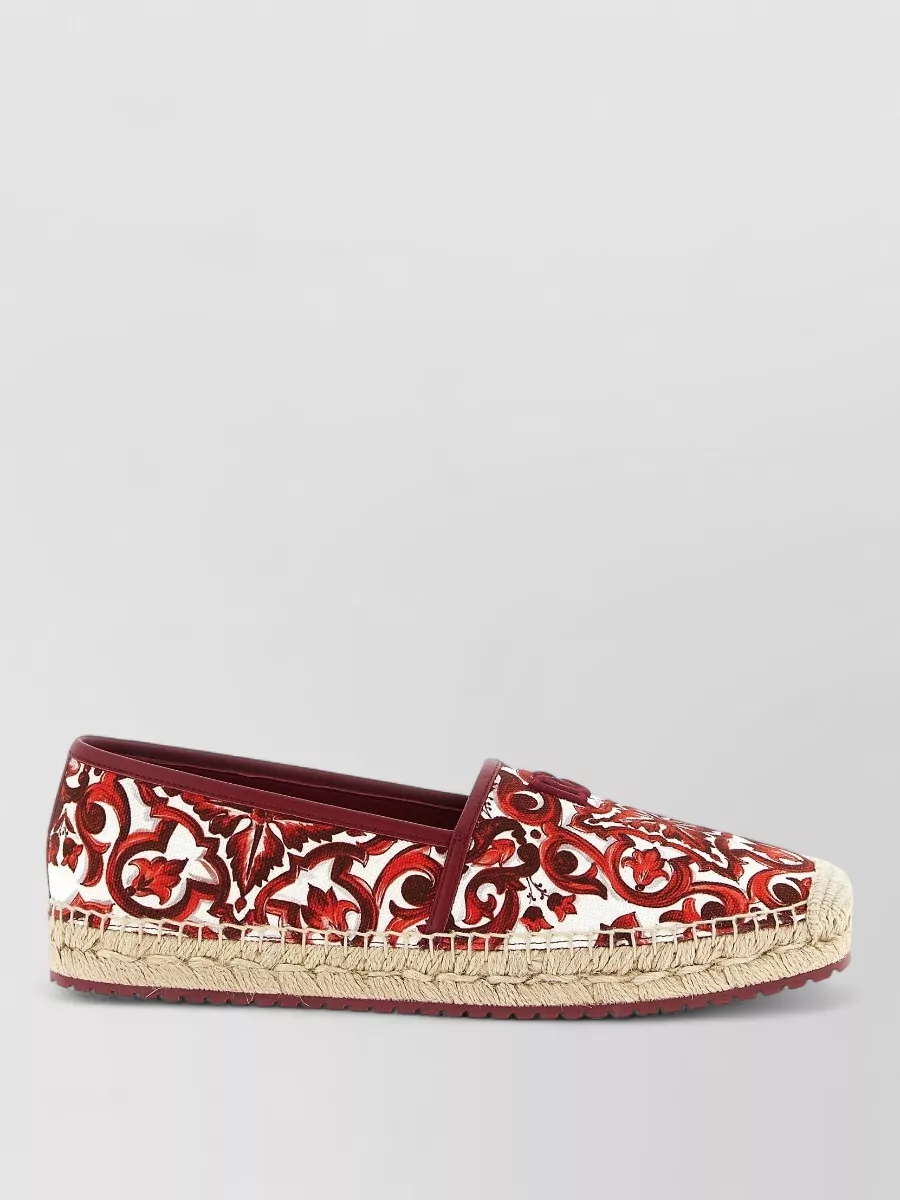 Dolce&Gabbana Boccaccio Espadrilles Round Toe Embroidered Jute
