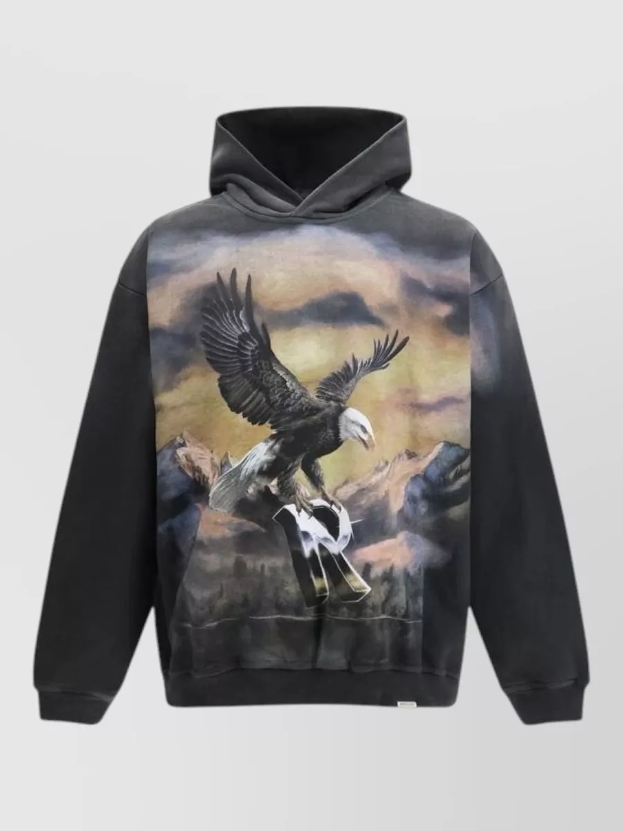 Represent printed cotton hoodie