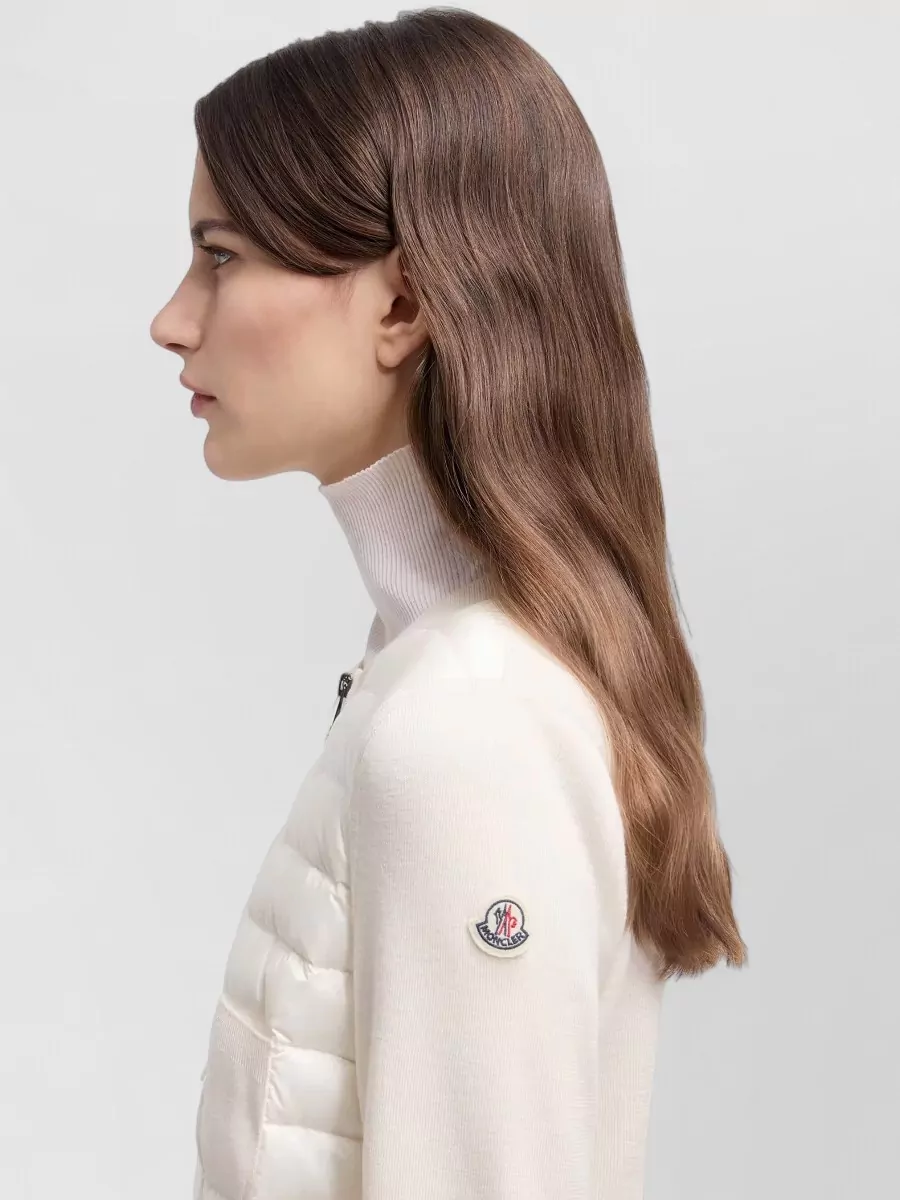 Moncler Wool Padded Zip-Up Cardigan