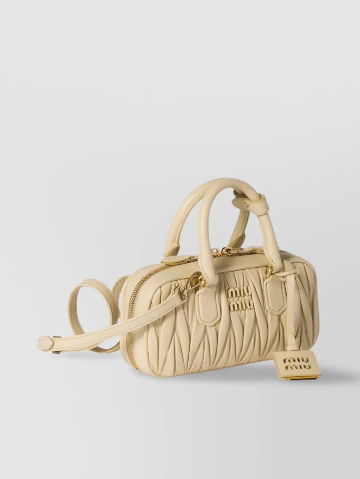 Miu Miu Quilted Arcadie Tote Bag With Shoulder Strap