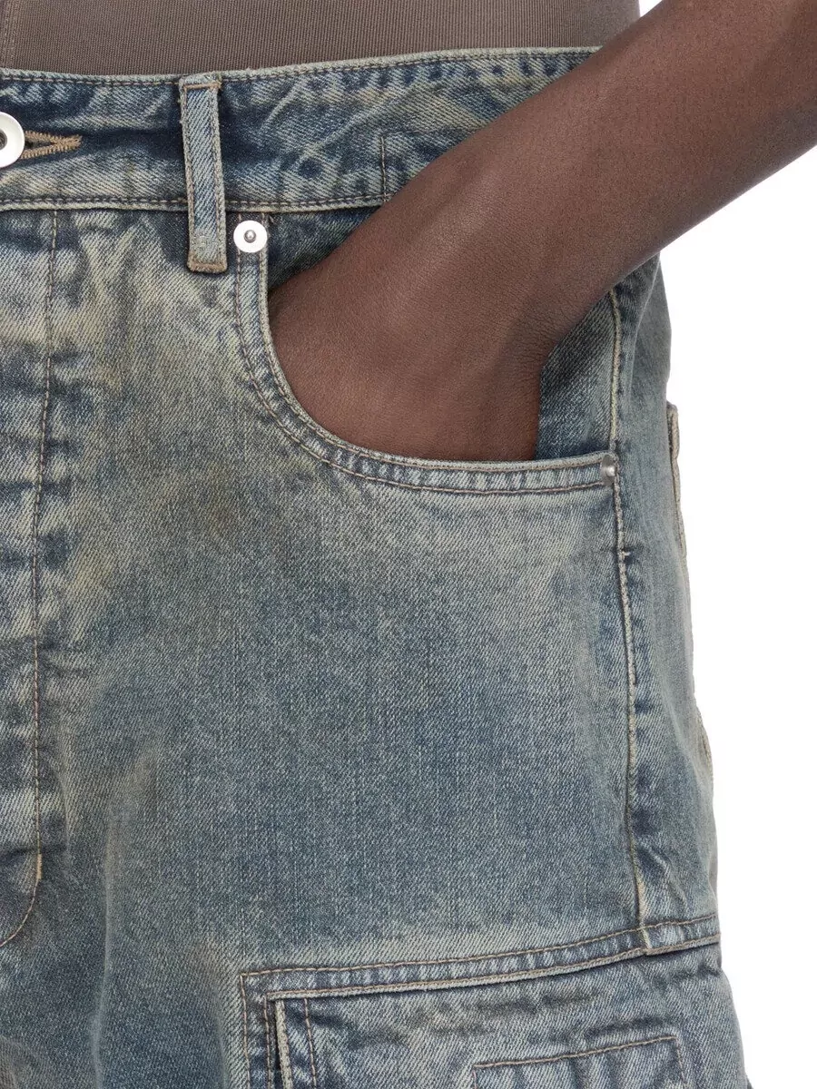 Rick Owens Drkshdw Low-Rise Straight-Leg Cargo Jeans