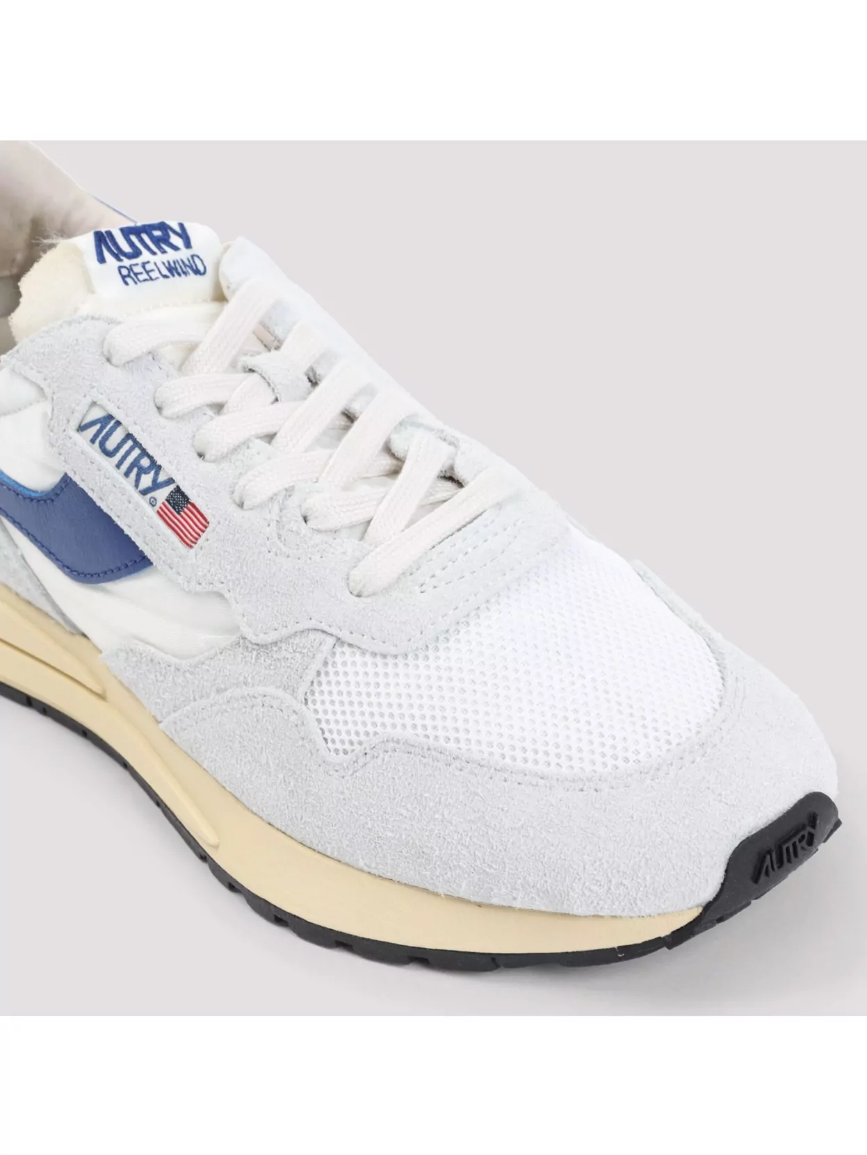Autry 'reelwind Super Vintage' Grey Sneakers With Logo Patch On The Tongue And Contrasting Heel In White